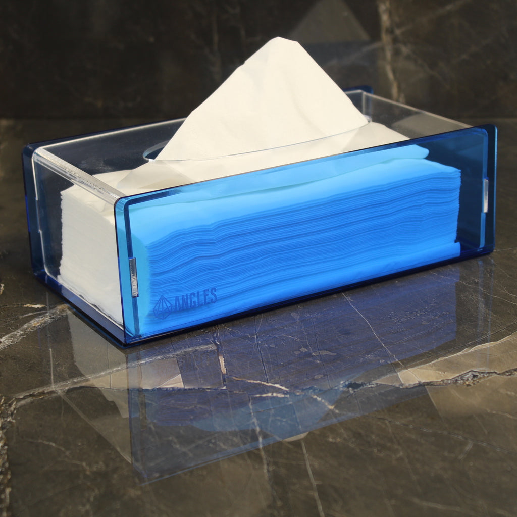 Neon Blue Tissue Box