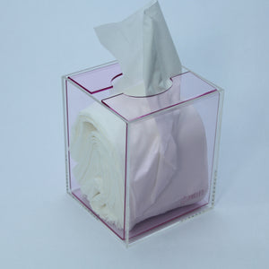 Cube Neon Purple Tissue Box